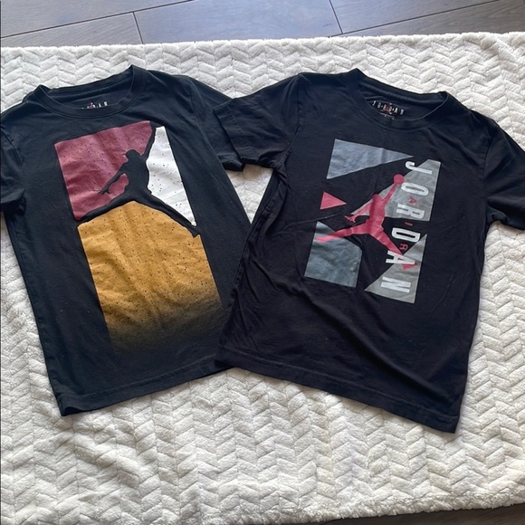 Jordan Kids' Black Graphic T-Shirts Lot (2) - Picture 1 of 8
